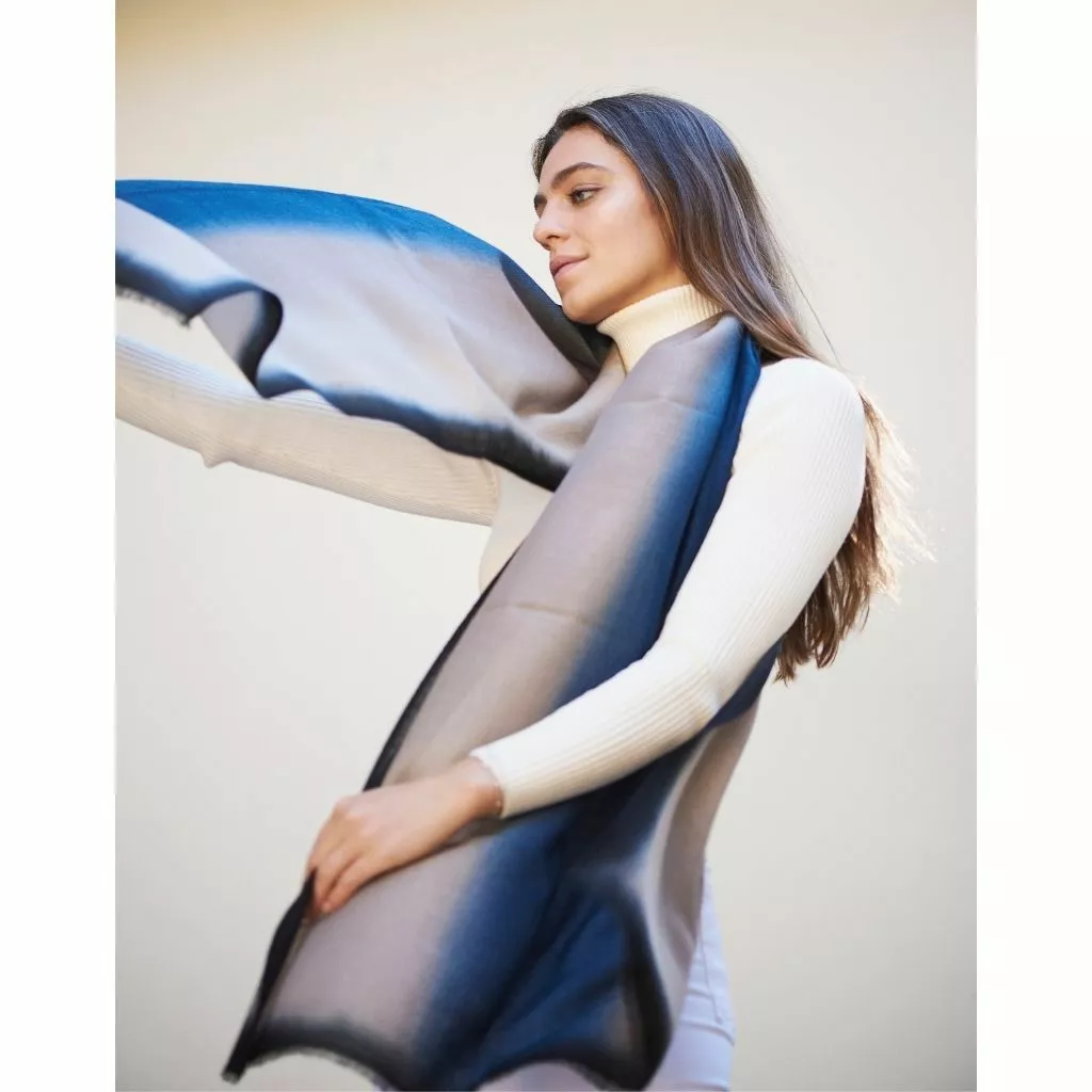 Studio Variously Prussian Cashmere Scarf 2 Studio Variously Prussian Cashmere Scarf