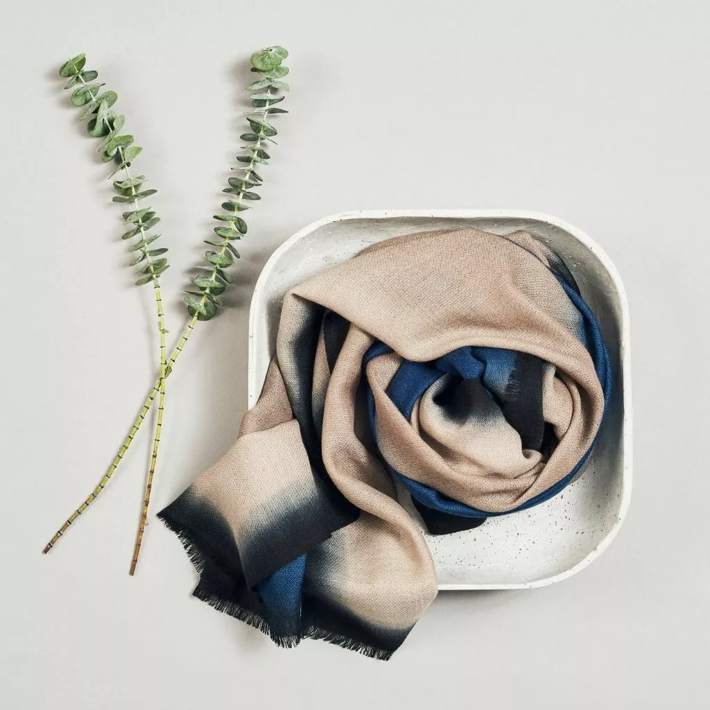 Studio Variously Prussian Cashmere Scarf 7 Studio Variously Prussian Cashmere Scarf