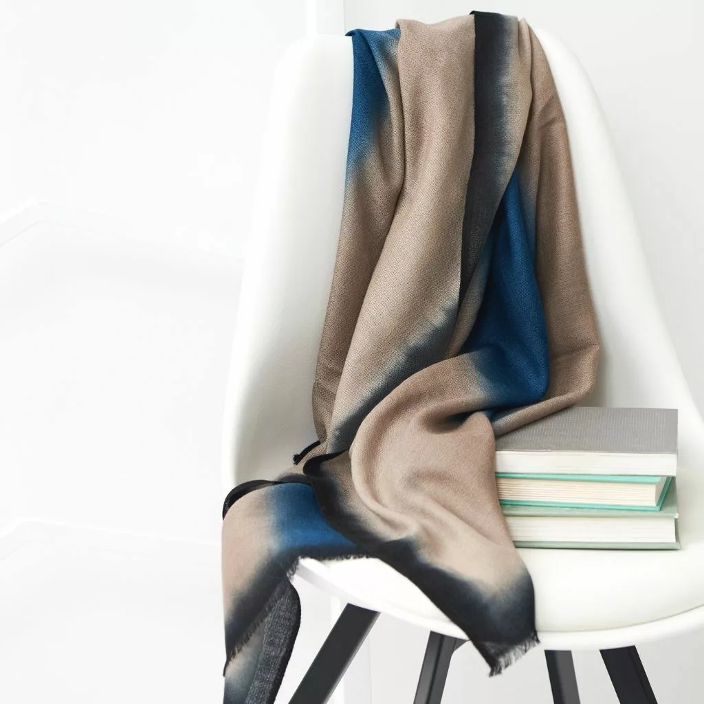 Studio Variously Prussian Cashmere Scarf 8 Studio Variously Prussian Cashmere Scarf