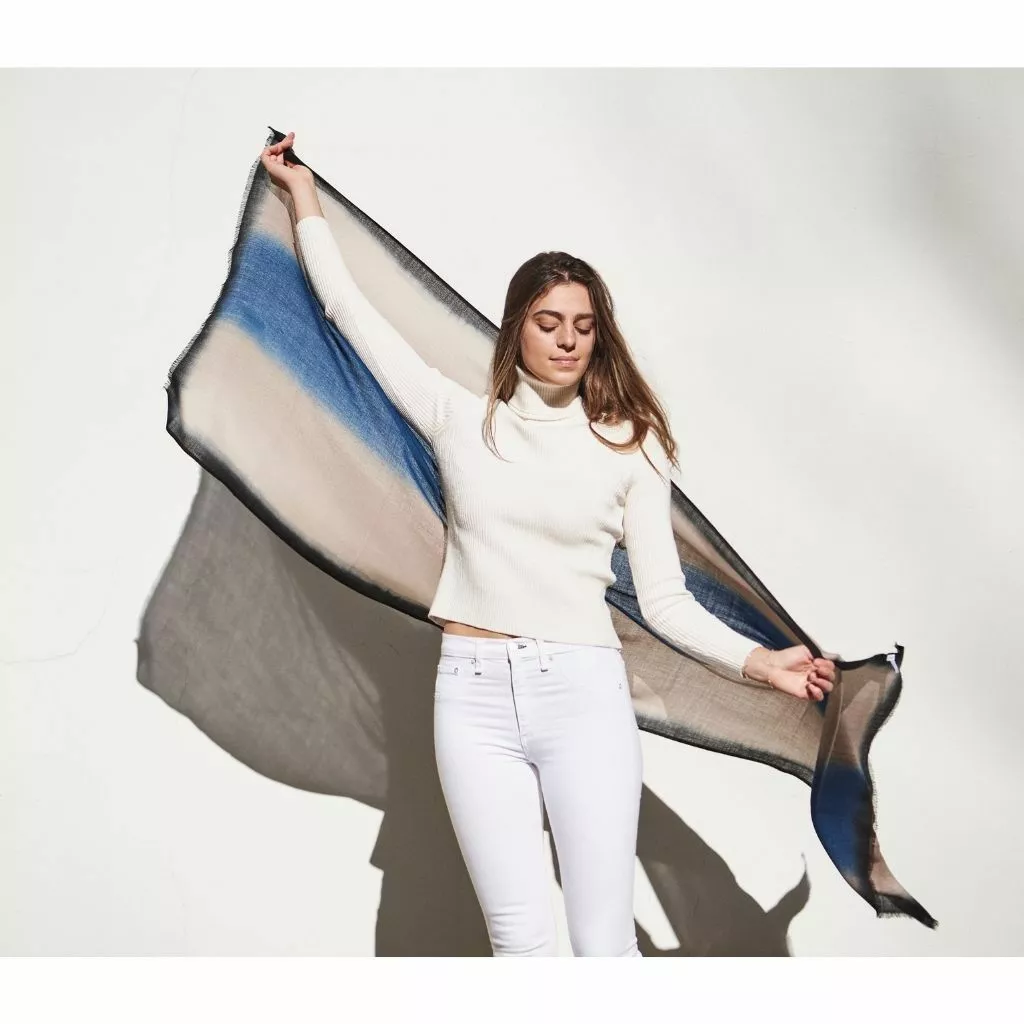 Studio Variously Prussian Cashmere Scarf 6 Studio Variously Prussian Cashmere Scarf