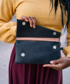 Purse & Clutch Small Asymmetric Clutch - Black