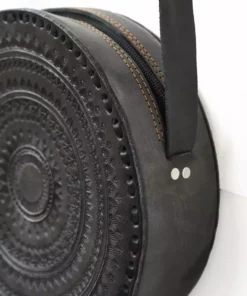 Purse & Clutch Embossed Circle Crossbody - Charcoal Accessories