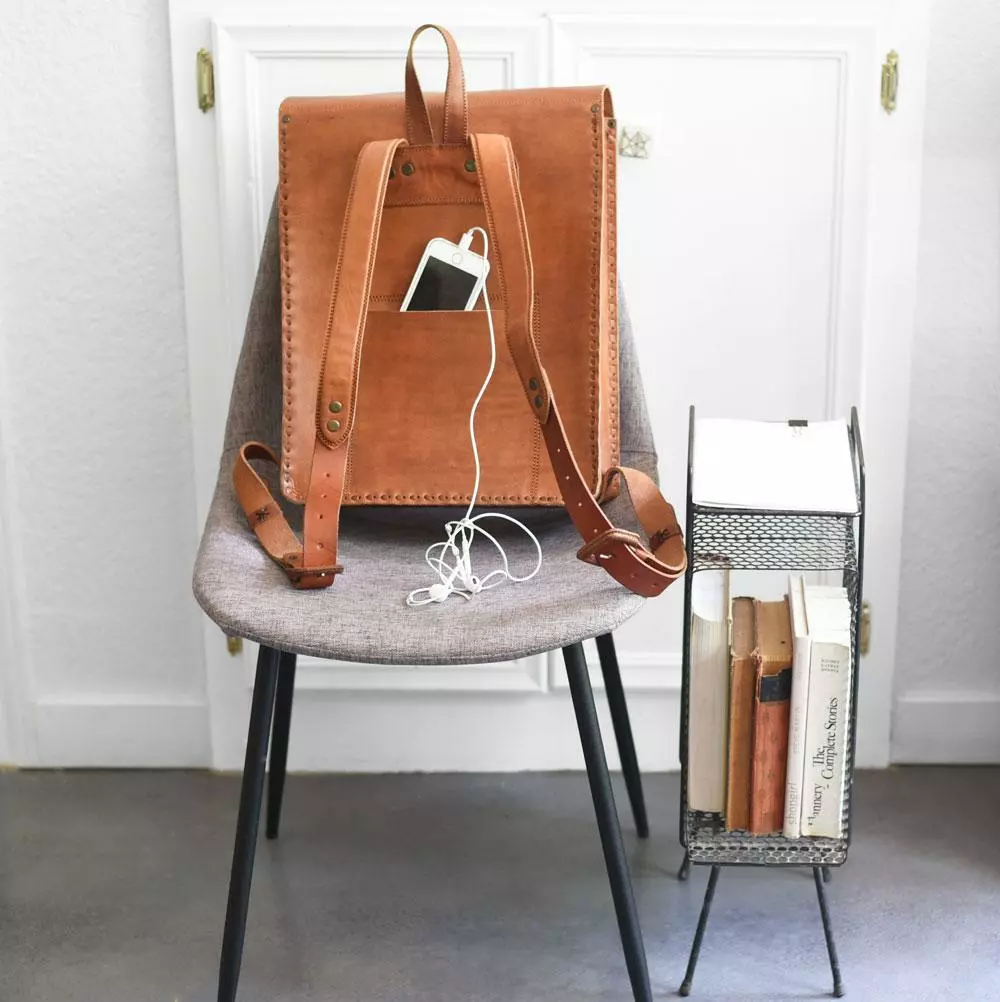 Purse & Clutch Leather Laptop Backpack - Russet Brown Accessories 4 Purse & Clutch Leather Laptop Backpack - Russet Brown Accessories