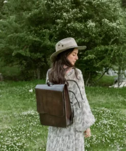 Purse & Clutch Accessories Leather Laptop Backpack - Charcoal