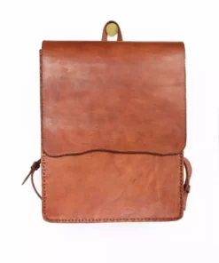 Purse & Clutch Leather Laptop Backpack - Russet Brown Accessories