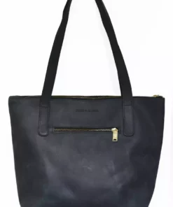 Purse & Clutch Accessories Zippered Leather Purse - Black