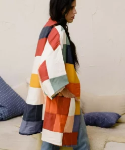 Anchal Clothing Quilted Multi-Check Cocoon Jacket