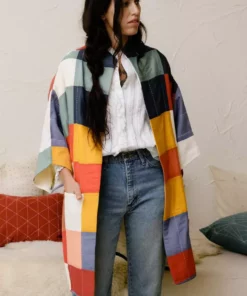 Anchal Clothing Quilted Multi-Check Cocoon Jacket