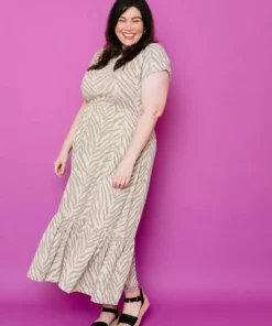 Mata Traders Clothing Randi Savanna Stripe Midi Dress