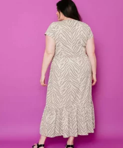 Mata Traders Clothing Randi Savanna Stripe Midi Dress