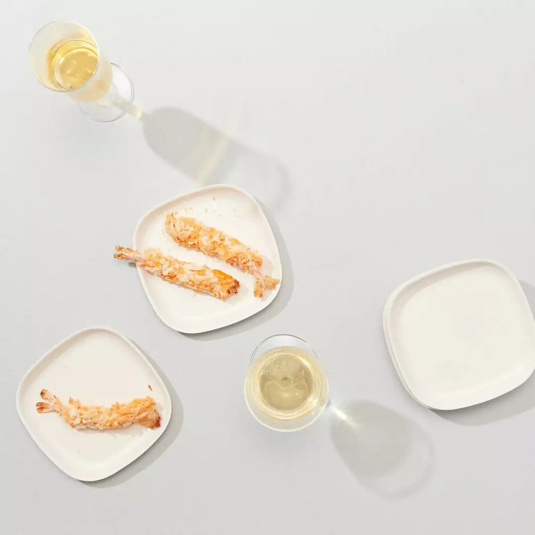 EKOBO Recycled Bamboo Cocktail Plate Set 4 EKOBO Recycled Bamboo Cocktail Plate Set