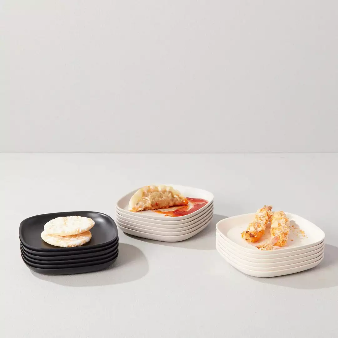 EKOBO Recycled Bamboo Cocktail Plate Set 3 EKOBO Recycled Bamboo Cocktail Plate Set