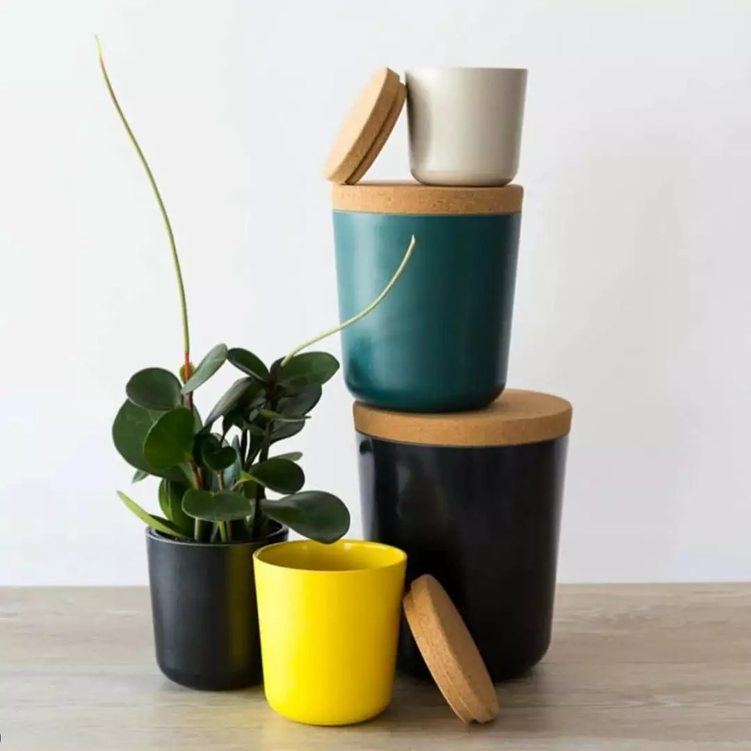 EKOBO Home Goods Recycled Bamboo Storage Jar Set 4 EKOBO Home Goods Recycled Bamboo Storage Jar Set