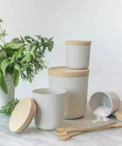 EKOBO Home Goods Recycled Bamboo Storage Jar Set 16 EKOBO Home Goods Recycled Bamboo Storage Jar Set
