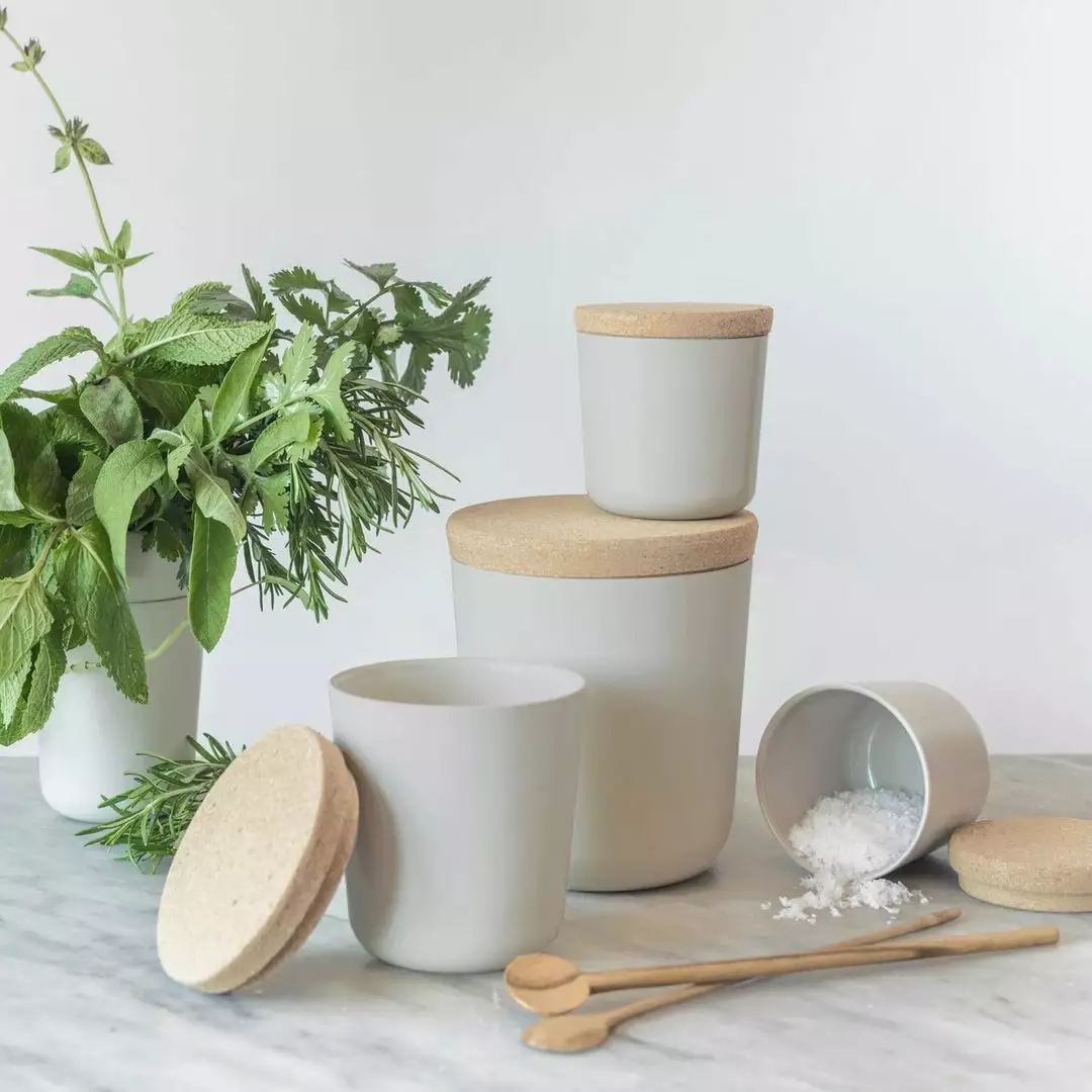 EKOBO Home Goods Recycled Bamboo Storage Jar Set 5 EKOBO Home Goods Recycled Bamboo Storage Jar Set