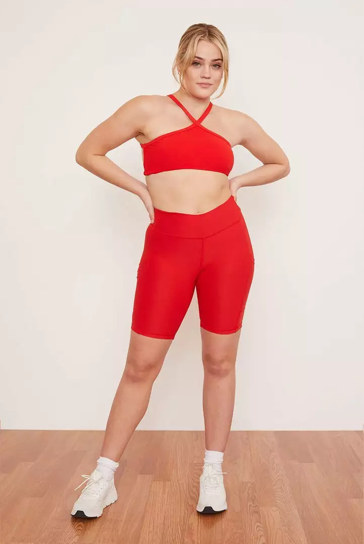 Wolven Best Sellers Recycled Bike Short With Pockets - Cayenne 3 Wolven Best Sellers Recycled Bike Short With Pockets - Cayenne