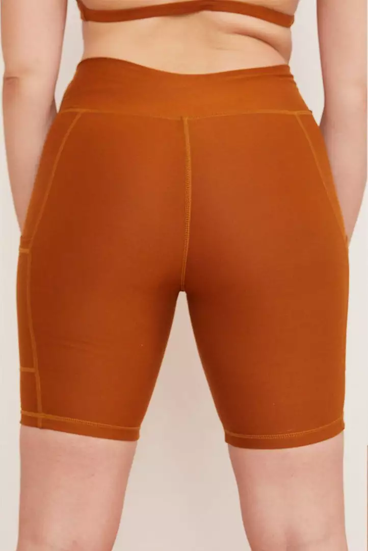 Wolven Best Sellers Recycled Bike Short With Pockets - Turmeric 4 Wolven Best Sellers Recycled Bike Short With Pockets - Turmeric