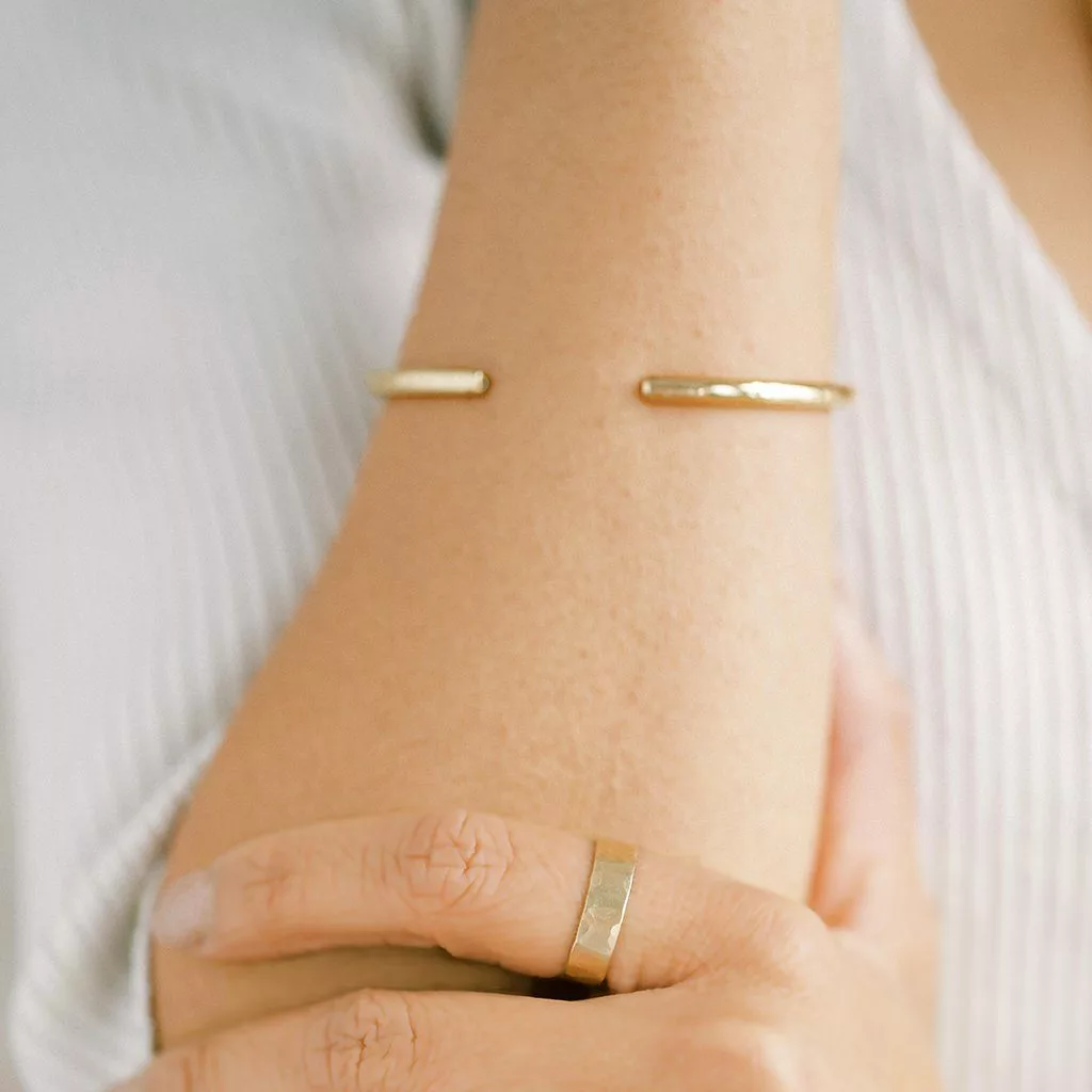 Sara Patino Jewelry Recycled Golden Orbit Cuff Bracelet 2 Sara Patino Jewelry Recycled Golden Orbit Cuff Bracelet