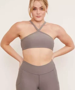 Wolven Recycled Pyramid Top - Wolf Gray Activewear + Athleisure