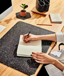 Slash Objects Recycled Rubber Deskmat - Speckled Black Home Goods