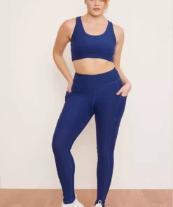 Wolven Activewear + Athleisure Recycled Yoga Top - Indigo