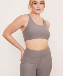Wolven Activewear + Athleisure Recycled Yoga Top - Wolf Gray