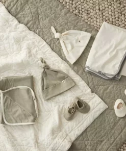 Coyuchi Remi Baby Blanket + Beanie Set - Laurel