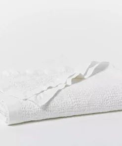 Coyuchi Home Goods Reyes Waffle Blanket - Alpine White