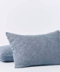 Coyuchi Reyes Waffle Sham - Steel Blue