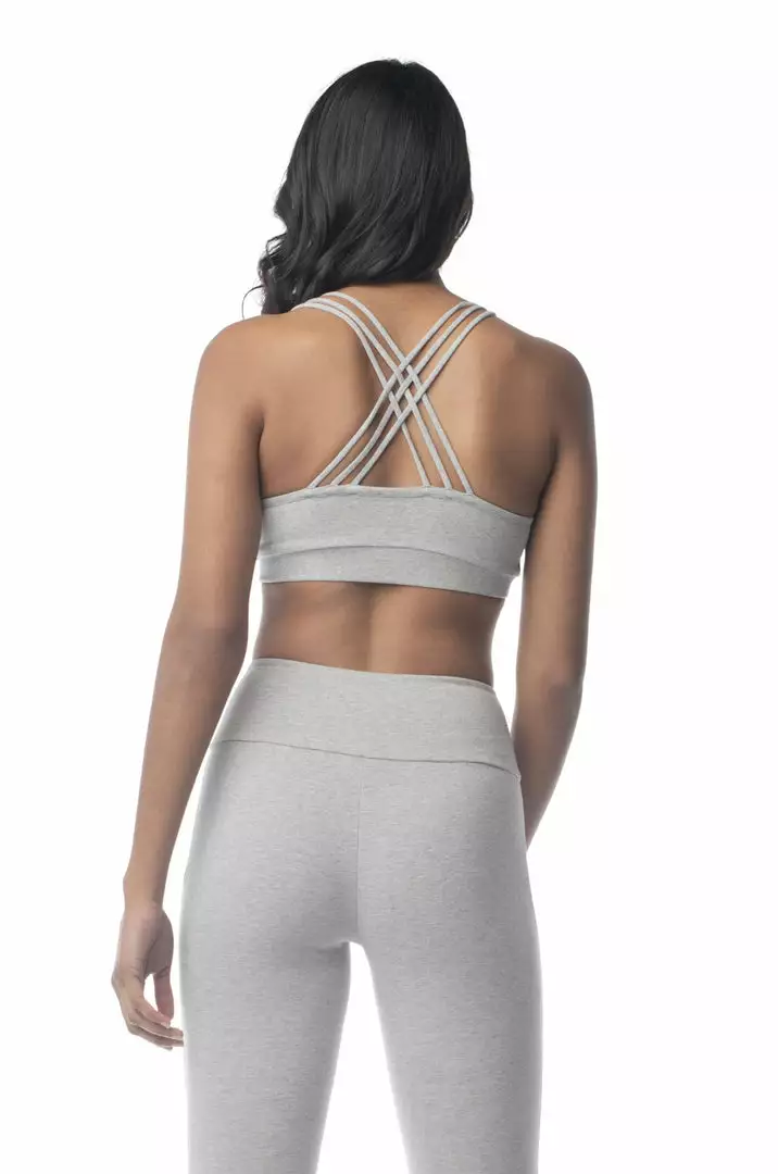 Synergy Organic Clothing Rhythm Yoga Bra - Heather Gray 2 Synergy Organic Clothing Rhythm Yoga Bra - Heather Gray