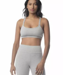 Synergy Organic Clothing Rhythm Yoga Bra - Heather Gray