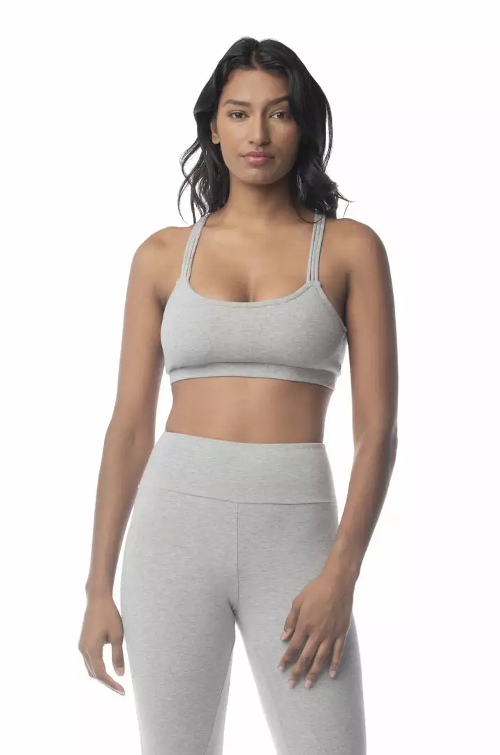Synergy Organic Clothing Rhythm Yoga Bra - Heather Gray 1 Synergy Organic Clothing Rhythm Yoga Bra - Heather Gray