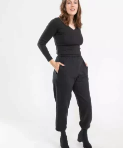 Tonlé Rib Upcycled V Neck Top