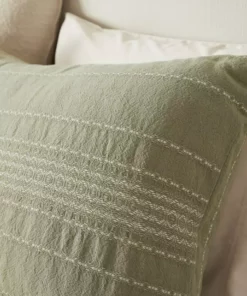 Coyuchi Home Goods Rippled Stripe Sham - Alpine White / Pale Gray