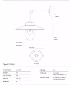 Ameico Round Exterior Bracket Light - Galvanized Lighting