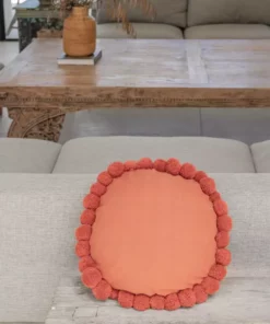 Village Thrive Round Pom Pom Throw Pillow Cover