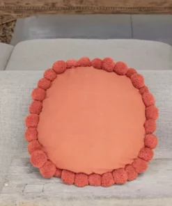 Village Thrive Round Pom Pom Throw Pillow Cover