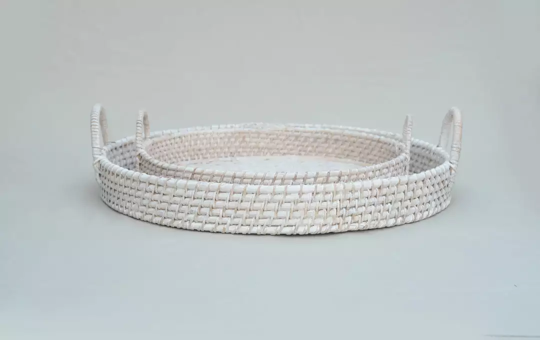 Amara New Arrivals Round Rattan Tray 8 Amara New Arrivals Round Rattan Tray