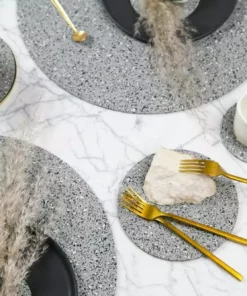 Slash Objects Kitchen + Dining Round Recycled Rubber Trivet Set