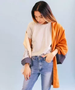 Anchal Accessories Rust Colorblock Scarf