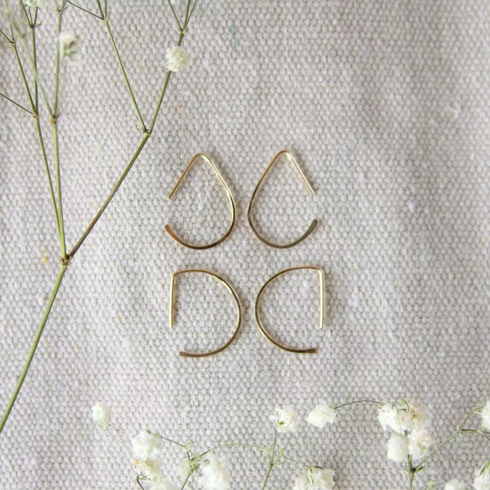 Salt + Still Handcrafted 14K Hook Earrings 3 Salt + Still Handcrafted 14K Hook Earrings