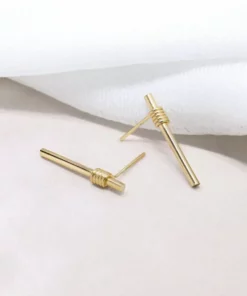 Sara Patino Jewelry Handcrafted Be Present Recycled Gold Earrings