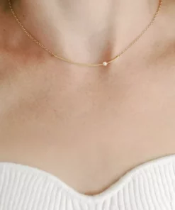 Sara Patino Jewelry Curved Bar Recycled Necklace - White Topaz Best Sellers 10 Sara Patino Jewelry Curved Bar Recycled Necklace - White Topaz Best Sellers