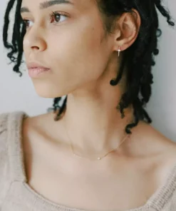 Sara Patino Jewelry Curved Bar Recycled Necklace - White Topaz Best Sellers 8 Sara Patino Jewelry Curved Bar Recycled Necklace - White Topaz Best Sellers