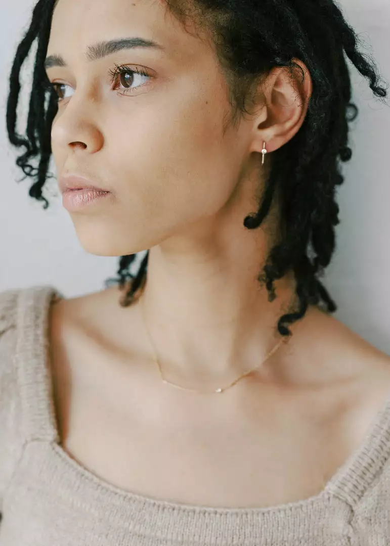 Sara Patino Jewelry Curved Bar Recycled Necklace - White Topaz Best Sellers 3 Sara Patino Jewelry Curved Bar Recycled Necklace - White Topaz Best Sellers