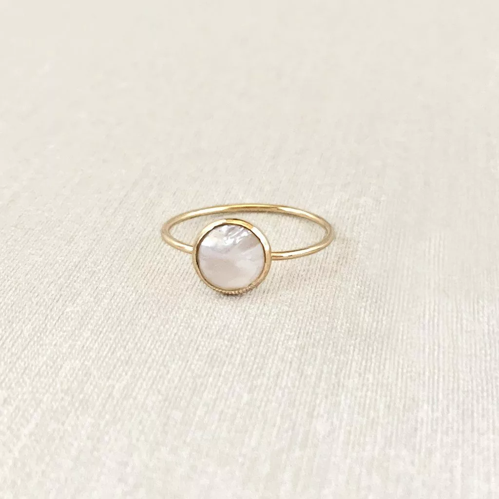 Sara Patino Jewelry Deep Pearl Recycled Gold Ring 1 Sara Patino Jewelry Deep Pearl Recycled Gold Ring