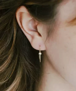 Sara Patino Jewelry Gold Recycled Hoop - White Topaz Best Sellers