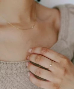 Sara Patino Jewelry Gold Recycled Stacking Ring - White Topaz Best Sellers