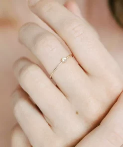 Sara Patino Jewelry Gold Recycled Stacking Ring - White Topaz Best Sellers