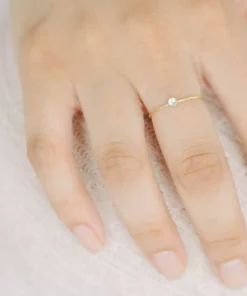 Sara Patino Jewelry Gold Recycled Stacking Ring - White Topaz Best Sellers